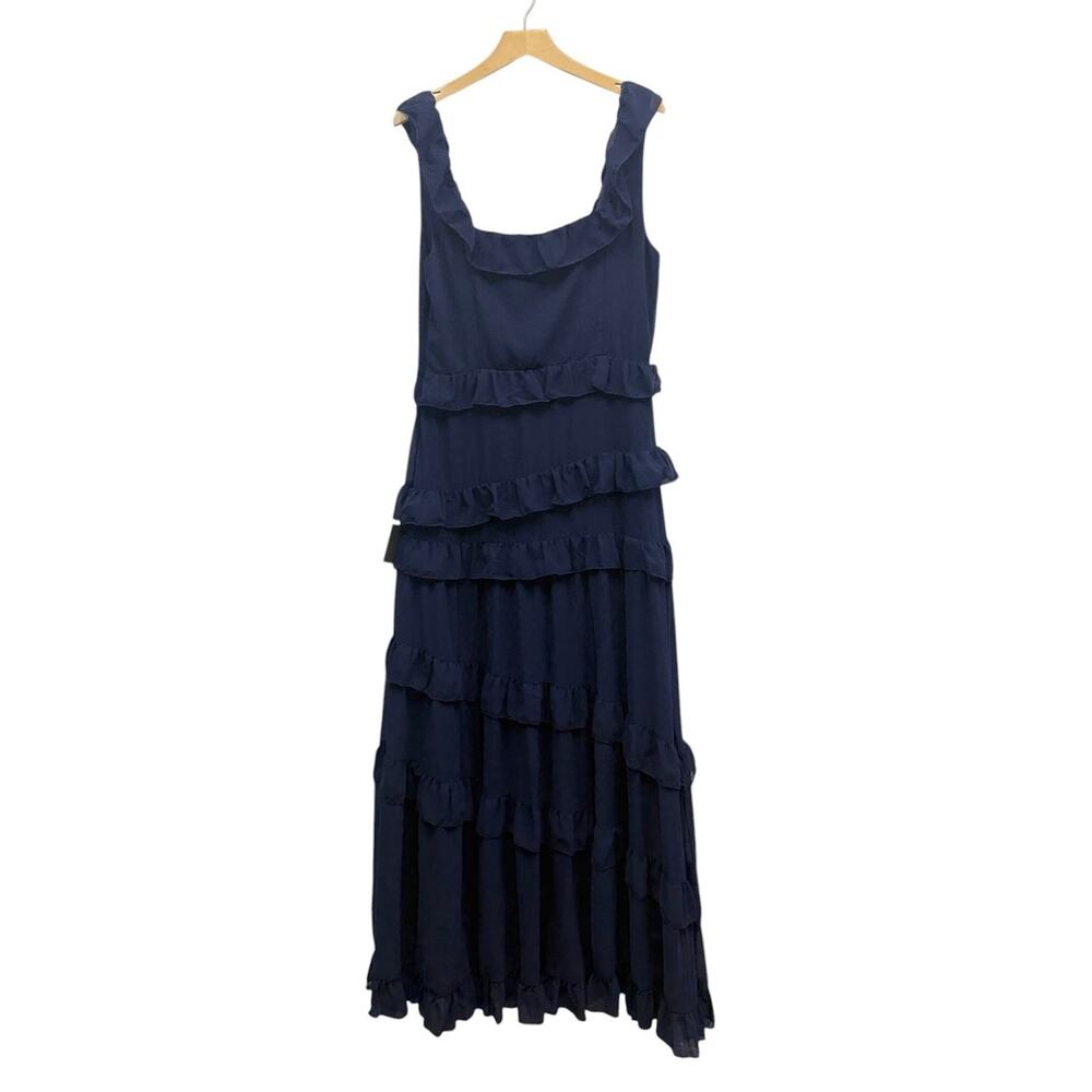 Lulu's Navy Ruffled Maxi Dress - Picture 2 of 5